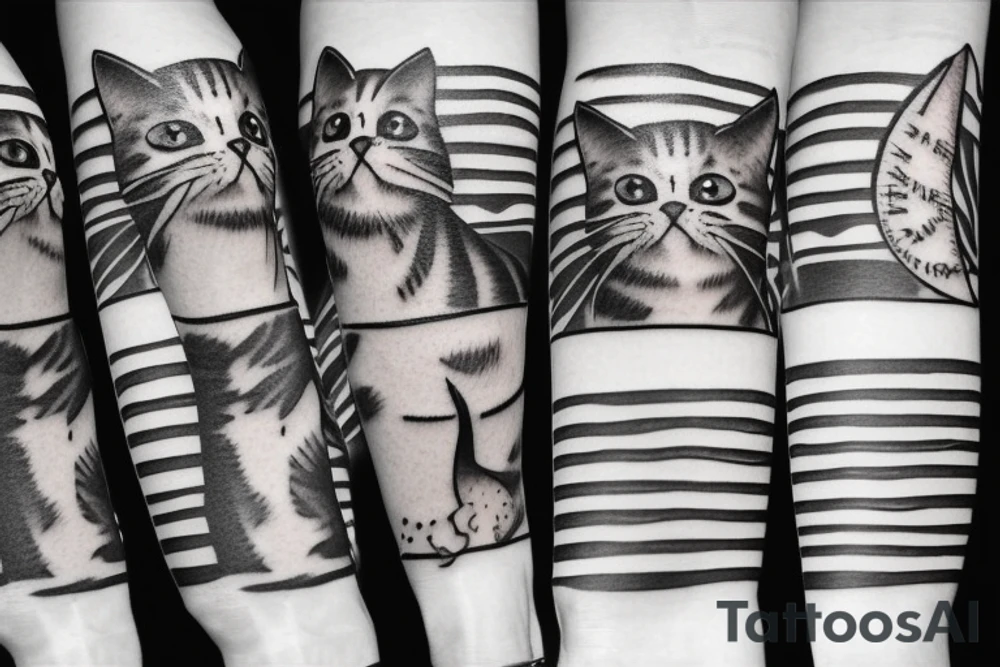 cat with stripes tattoo idea