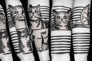 cat with stripes tattoo idea