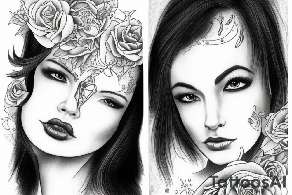 woman in tea tattoo idea