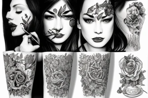 woman in cup tattoo idea