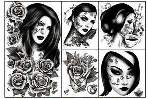 woman in cup tattoo idea