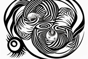 Zebra with a yin yang storm on the chest tattoo idea