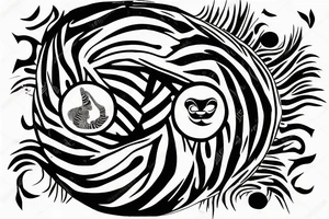 Zebra with a yin yang on the chest tattoo idea