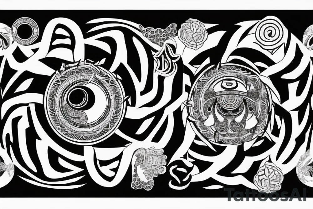 Zebra with a yin yang typhoon on its chest tattoo idea Zebra with a yin yang typhoon on its chest tattoo idea