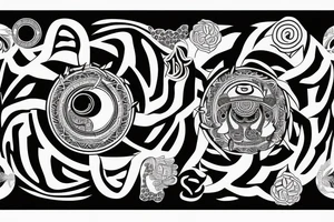 Zebra with a yin yang typhoon on its chest tattoo idea