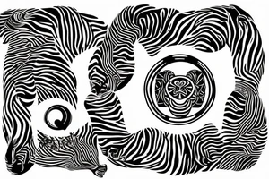 Zebra with a yin yang typhoon on its chest tattoo idea