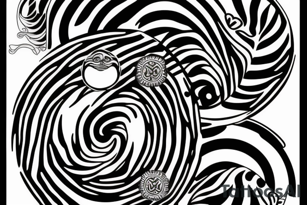 Zebra with yin yang eyes tattoo idea