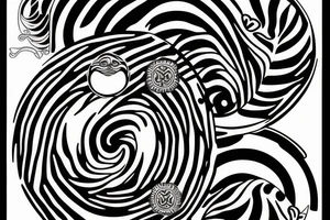 Zebra with yin yang eyes tattoo idea