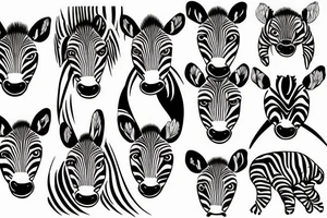 Zebra with yin yang eyes tattoo idea
