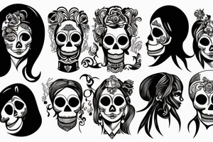 Women with a skull head and a kniffs tattoo idea