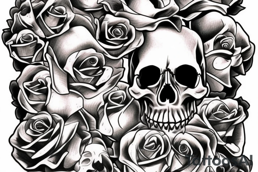 Skull with aires tattoo idea
