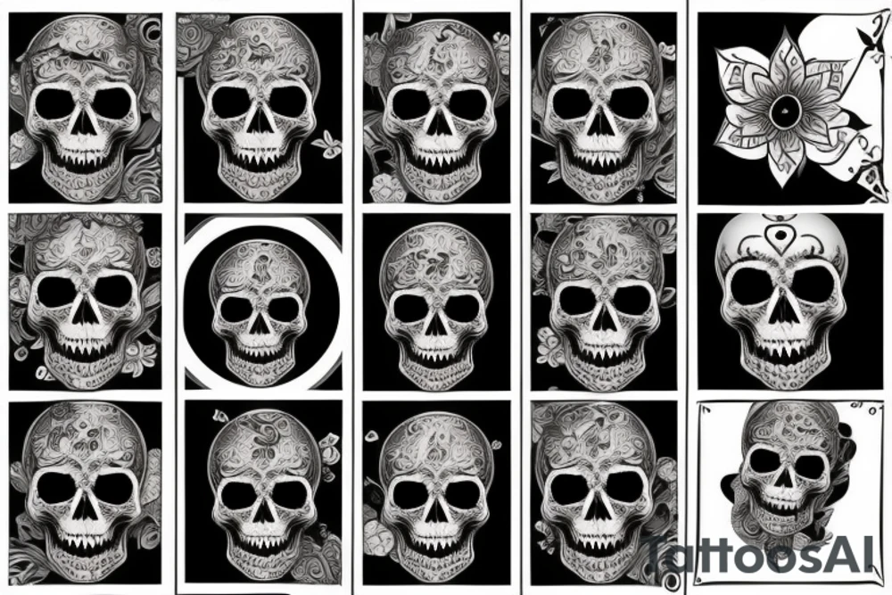 Skull with aires tattoo idea