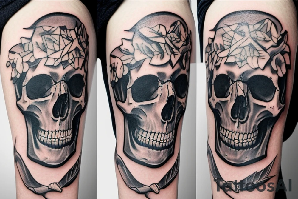 Skull with aires tattoo idea