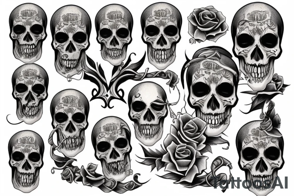 Skull with aires tattoo idea