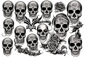 Skull with aires tattoo idea