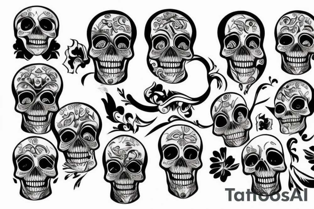 Skull with banddana tattoo idea