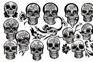 Skull with banddana tattoo idea