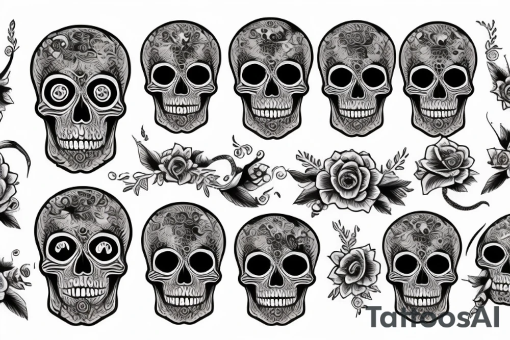 Skull with banddana tattoo idea