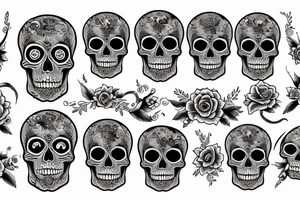 Skull with banddana tattoo idea