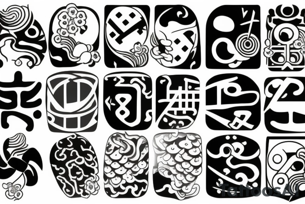 modernist Japanese character tattoo idea