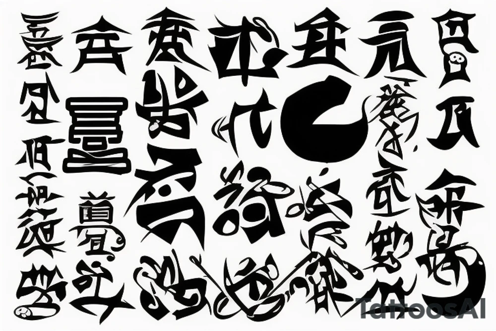 modernist Japanese character tattoo idea