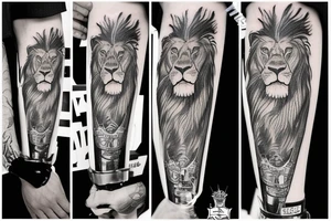 a lion in a suit and a cigarette in his mouth tattoo idea
