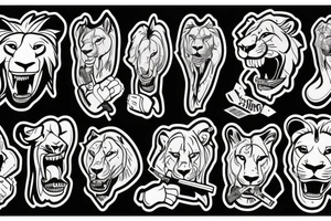 a lion in a suit and a cigarette in his mouth tattoo idea