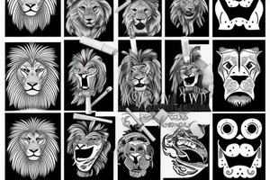 a lion in a suit and a cigarette in his mouth tattoo idea