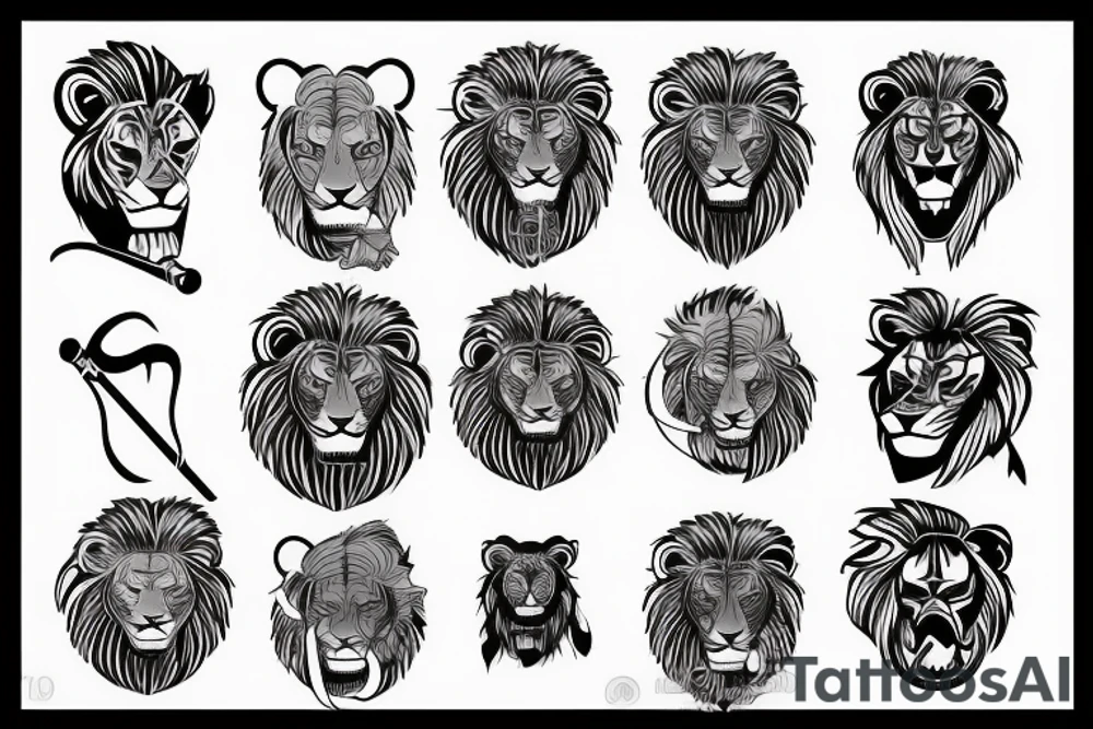 a lion in a suit and a cigarette in his mouth tattoo idea