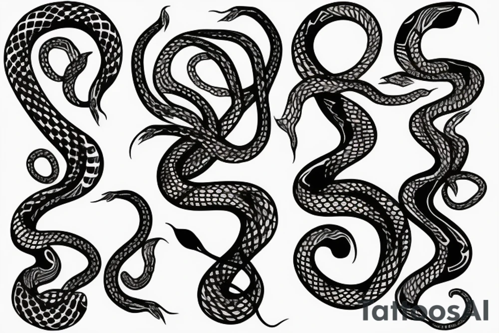 A female figure with snakes tattoo idea