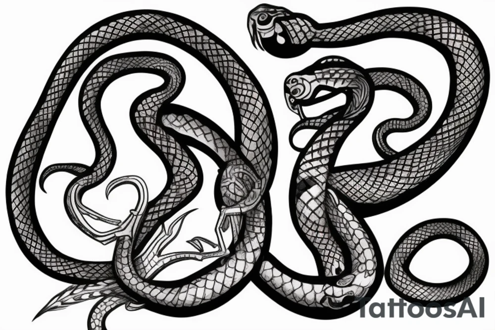 A female figure with snakes tattoo idea