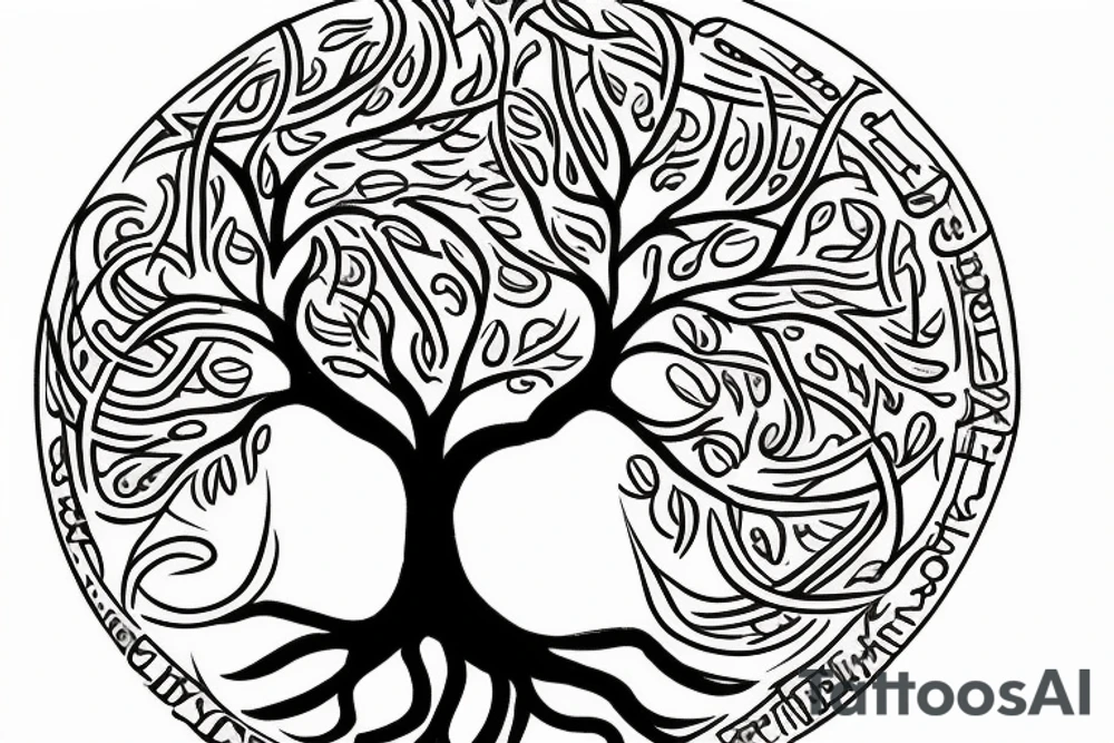 The tree of life is a common symbol of growth and the interconnectedness of all living things. It can also be associated with spiritual beliefs and the idea of a connection to a higher power. tattoo idea