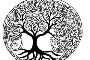 The tree of life is a common symbol of growth and the interconnectedness of all living things. It can also be associated with spiritual beliefs and the idea of a connection to a higher power. tattoo idea