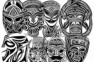a sri lanki tribal mask tattoo idea