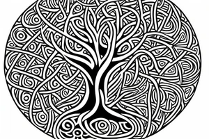 The tree of life is a common symbol of growth and the interconnectedness of all living things. It can also be associated with spiritual beliefs and the idea of a connection to a higher power. tattoo idea