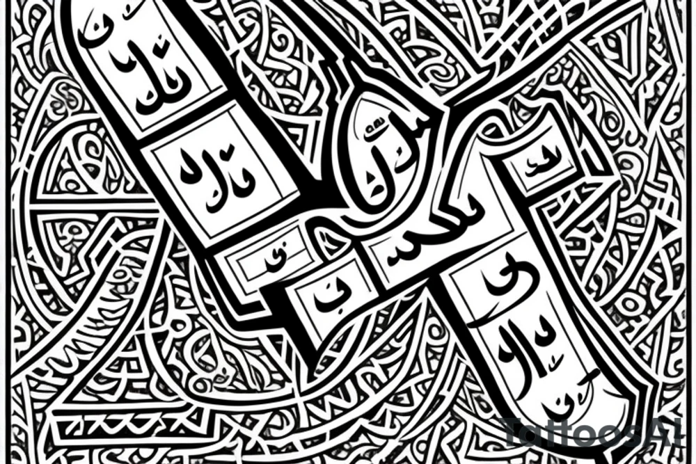Simple  Cross with Arabic date underneath it tattoo idea