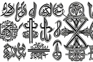 Simple  Cross with Arabic date underneath it tattoo idea