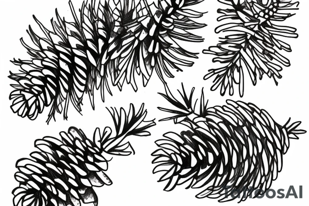 Pinecone with some pine branch tattoo idea