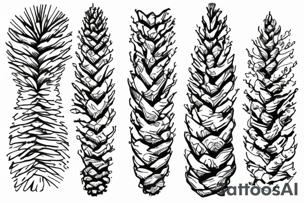 Pinecone with some pine branch tattoo idea