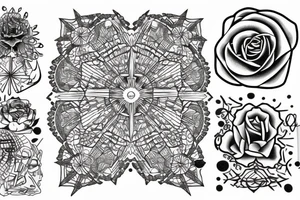 hexapattern, defuse rose, Aleksander 16.11.02, Maximilian 14.07.07 tattoo idea
