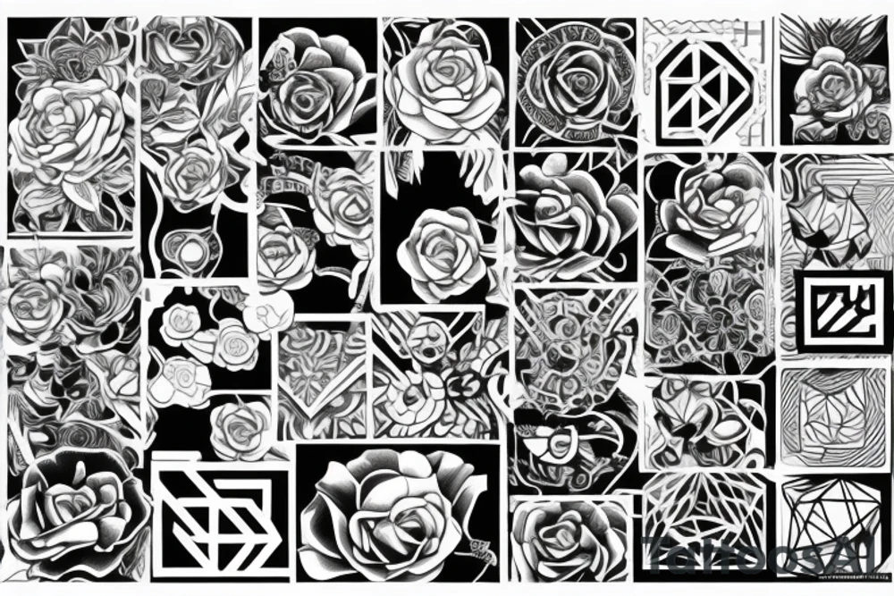 hexapattern, defuse rose, tattoo idea