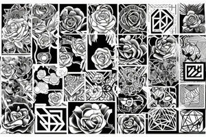 hexapattern, defuse rose, tattoo idea
