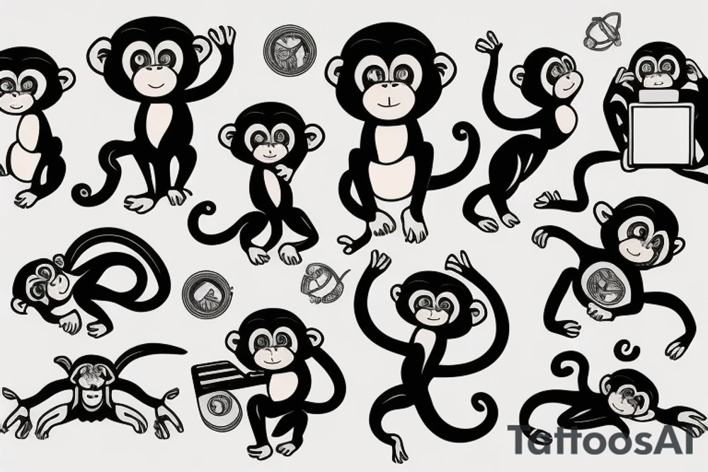 stray monkey with laptop tattoo idea