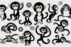 stray monkey with laptop tattoo idea