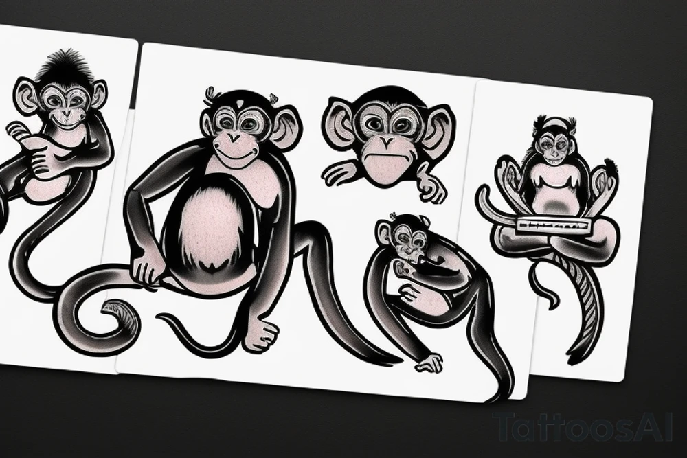 stray monkey with laptop tattoo idea