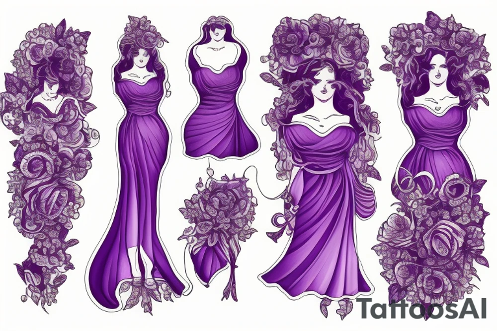 Euterpe purple dress tattoo idea