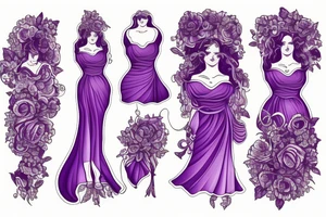 Euterpe purple dress tattoo idea