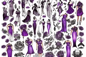 Euterpe purple dress tattoo idea