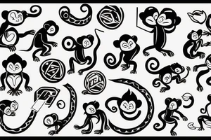 stray monkey with laptop tattoo idea