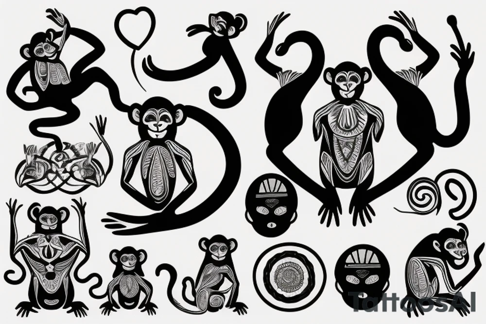 stray monkey with laptop tattoo idea